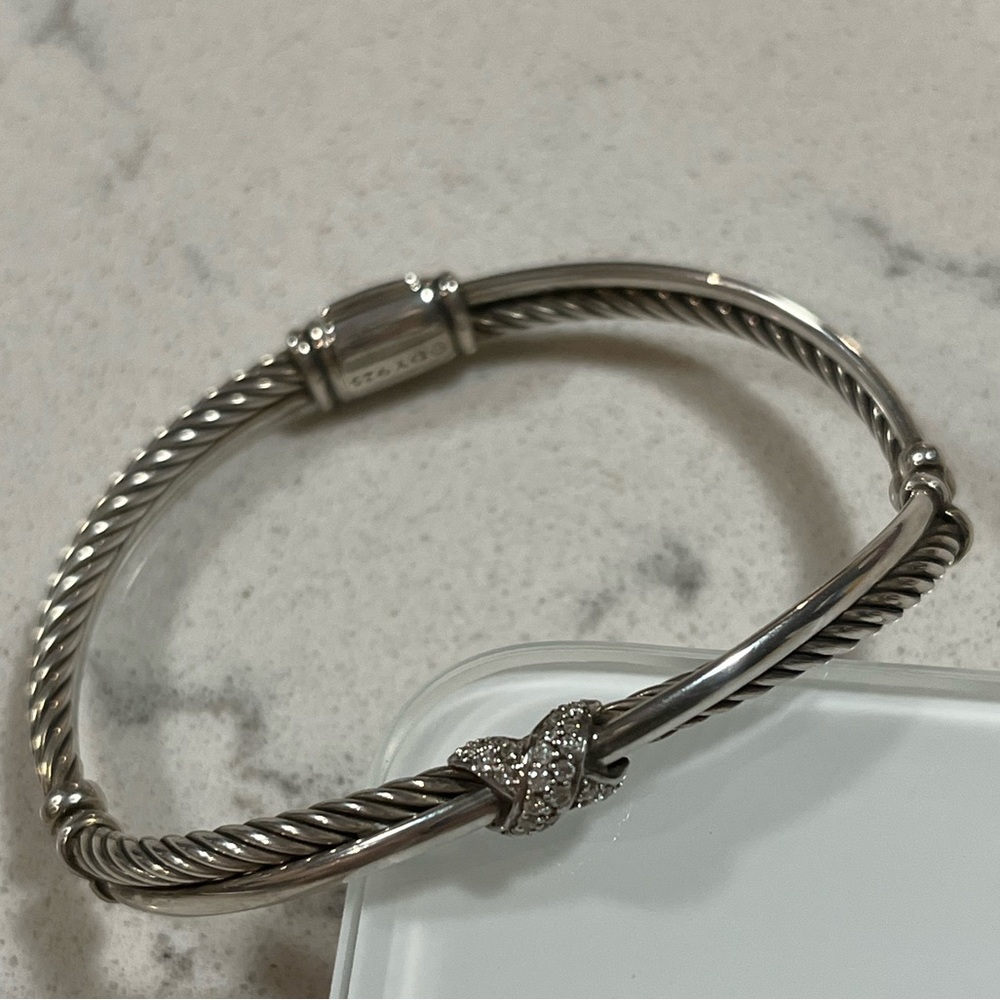 David Yurman X Cable Bracelet with diamonds
